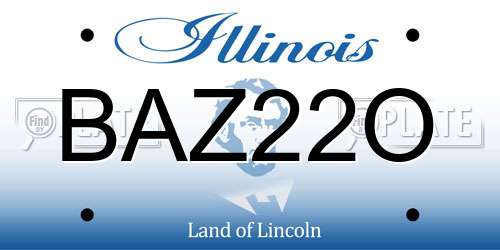 BAZ22O Illinois License Plate