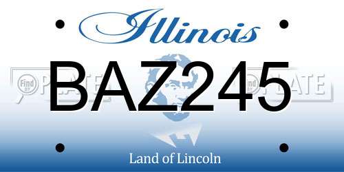 BAZ245 Illinois License Plate