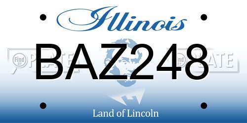 BAZ248 Illinois License Plate