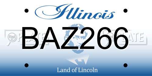 BAZ266 Illinois License Plate