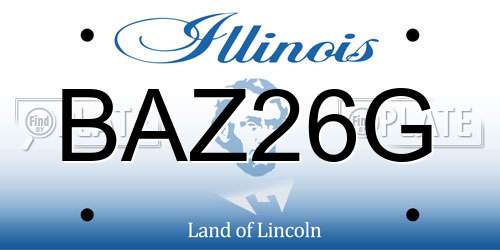 BAZ26G Illinois License Plate