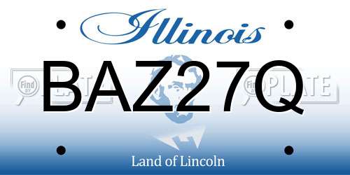 BAZ27Q Illinois License Plate