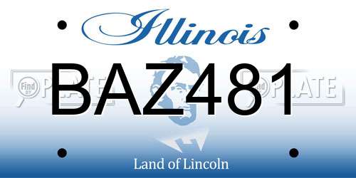 BAZ481 Illinois License Plate