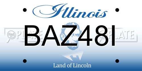 BAZ48I Illinois License Plate