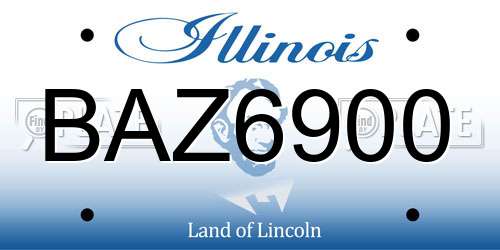BAZ6900 Illinois License Plate