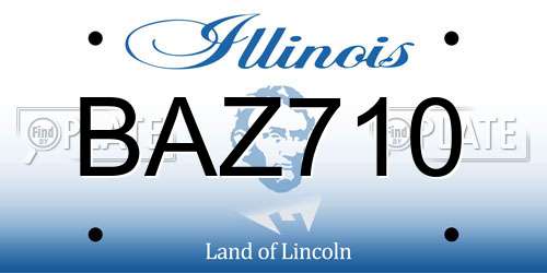 BAZ710 Illinois License Plate