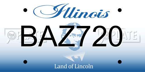 BAZ720 Illinois License Plate