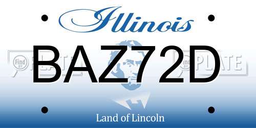 BAZ72D Illinois License Plate