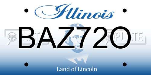 BAZ72O Illinois License Plate