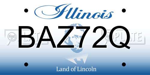 BAZ72Q Illinois License Plate