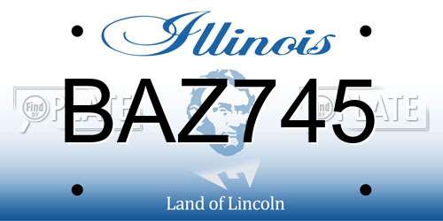 BAZ745 Illinois License Plate