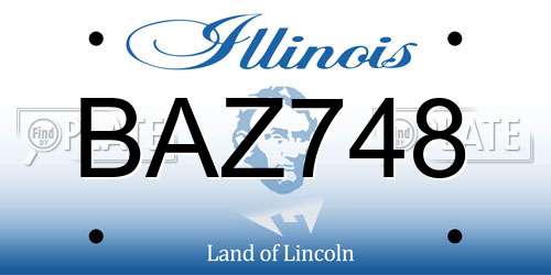 BAZ748 Illinois License Plate