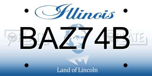 BAZ74B Illinois License Plate