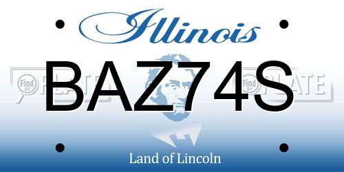 BAZ74S Illinois License Plate