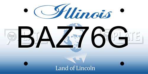 BAZ76G Illinois License Plate