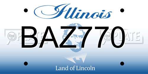 BAZ770 Illinois License Plate