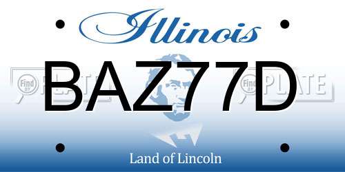 BAZ77D Illinois License Plate