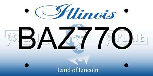 BAZ77O Illinois License Plate