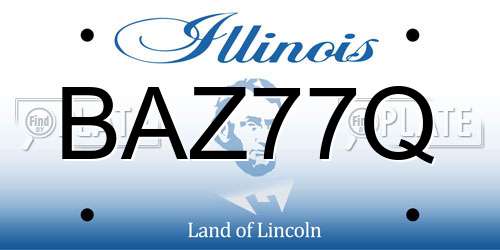 BAZ77Q Illinois License Plate
