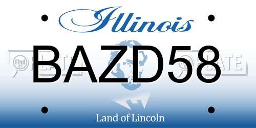 BAZD58 Illinois License Plate