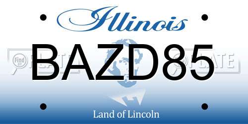 BAZD85 Illinois License Plate