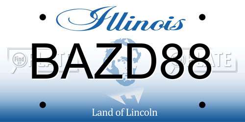 BAZD88 Illinois License Plate