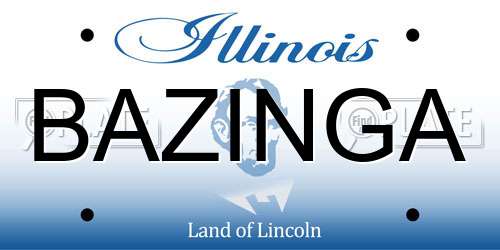 BAZINGA Illinois License Plate