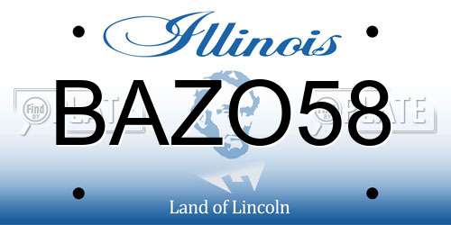 BAZO58 Illinois License Plate
