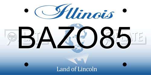 BAZO85 Illinois License Plate