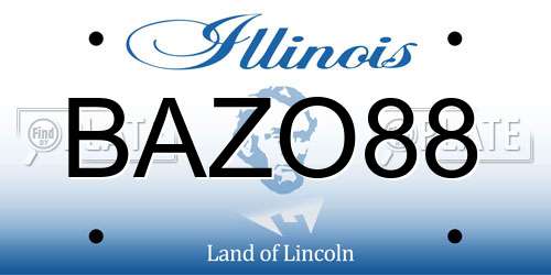 BAZO88 Illinois License Plate