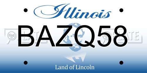 BAZQ58 Illinois License Plate
