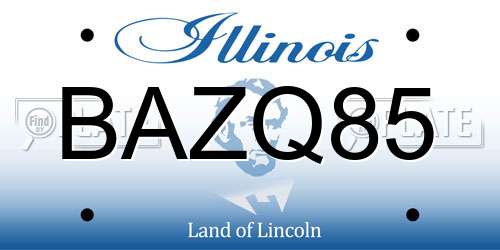 BAZQ85 Illinois License Plate