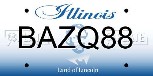 BAZQ88 Illinois License Plate