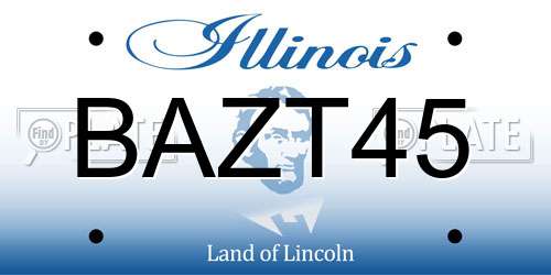 BAZT45 Illinois License Plate