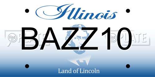 BAZZ10 Illinois License Plate