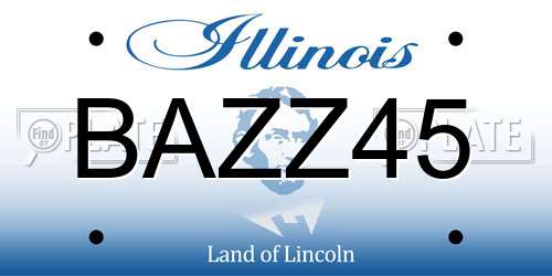 BAZZ45 Illinois License Plate