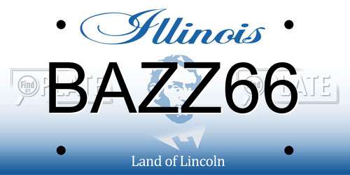BAZZ66 Illinois License Plate