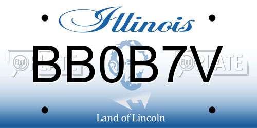 BB0B7V Illinois License Plate