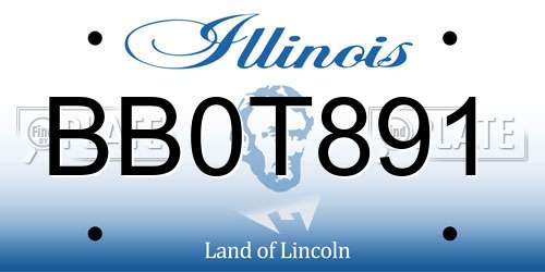 BB0T891 Illinois License Plate