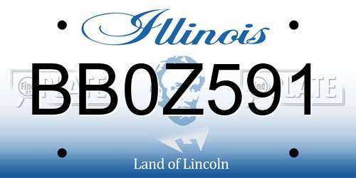 BB0Z591 Illinois License Plate