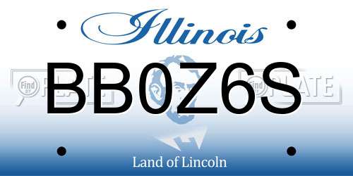 BB0Z6S Illinois License Plate