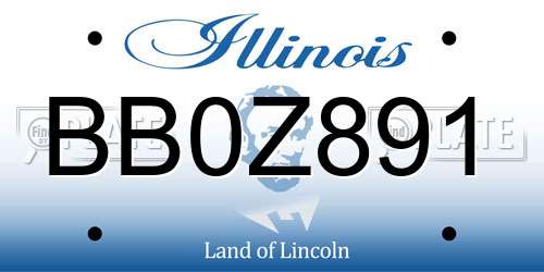 BB0Z891 Illinois License Plate