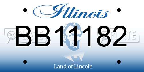 BB11182 Illinois License Plate