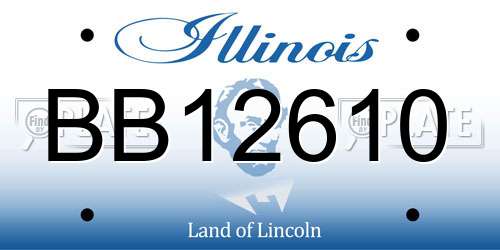 BB12610 Illinois License Plate