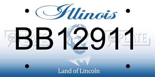 BB12911 Illinois License Plate