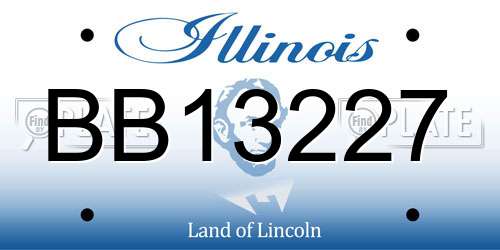 BB13227 Illinois License Plate