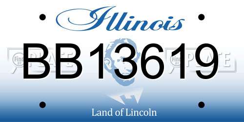 BB13619 Illinois License Plate