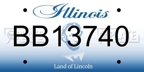 BB13740 Illinois License Plate