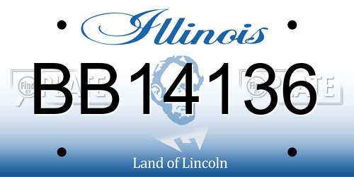 BB14136 Illinois License Plate