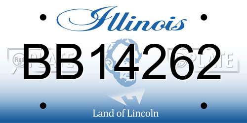 BB14262 Illinois License Plate
